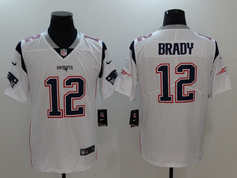 NFL New England Patriots #12 Brady White Game Jersey