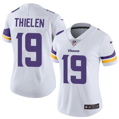 Womens NFL Minnesota Vikings #19 Thielen White Jersey