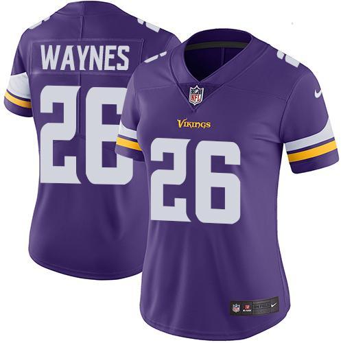 Womens NFL Minnesota Vikings #26 Waynes Purple Jersey