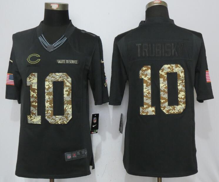 Nike Chicago Bears 10 Trubisky Anthracite Salute To Service Limited Jersey