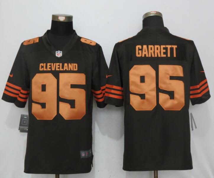 New Nike Cleveland Browns 95 Garrett Navy Brown Color Rush Limited Jersey