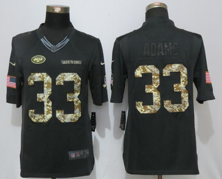 Nike New York Jets 33 Adams Anthracite Salute To Service Limited Jersey