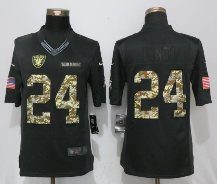 NEW Nike Oakland Raiders 24 Lynch Anthracite Salute To Service Limited Jersey