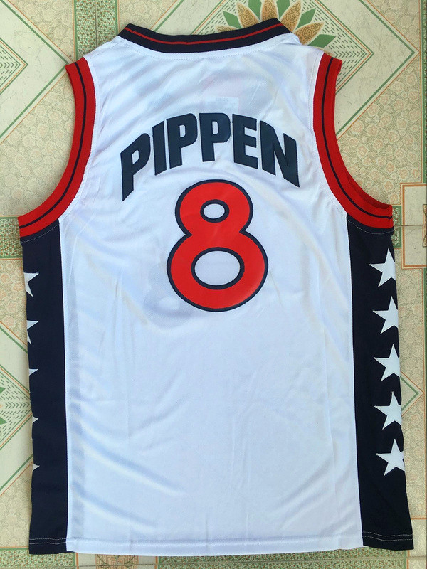 NBA Olympics Team USA Mens #8 Pippen Stitched Jersey