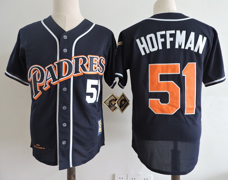 MLB San Diego Padres #51 Hoffman D.Blue Throwback Jersey
