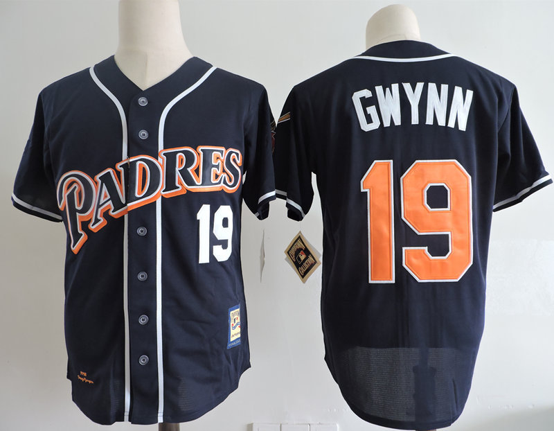 MLB San Diego Padres #19 Gwynn D.Blue Throwback Jersey