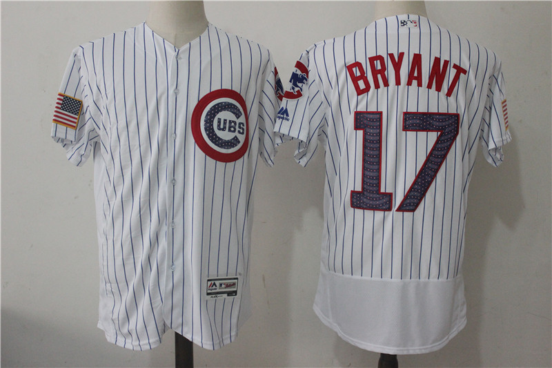 MLB Chicago Cubs #17 Bryant Independence Day Stars & Stripes White Elite Jersey