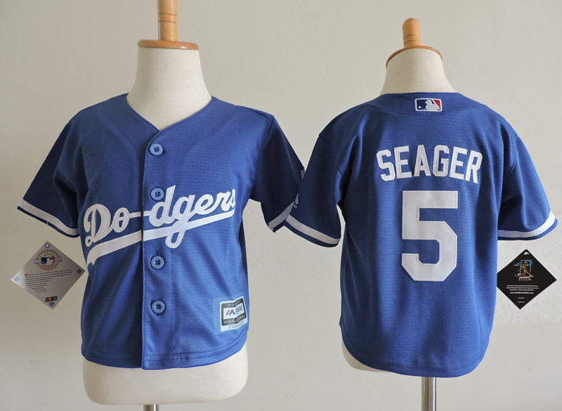 MLB Los Angeles Dodgers #5 Seager Kids Blue Jersey 2-4T