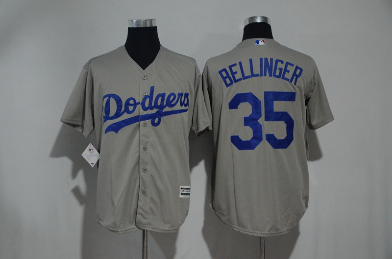 MLB Los Angeles Dodgers #35 Bellinger Grey Jersey