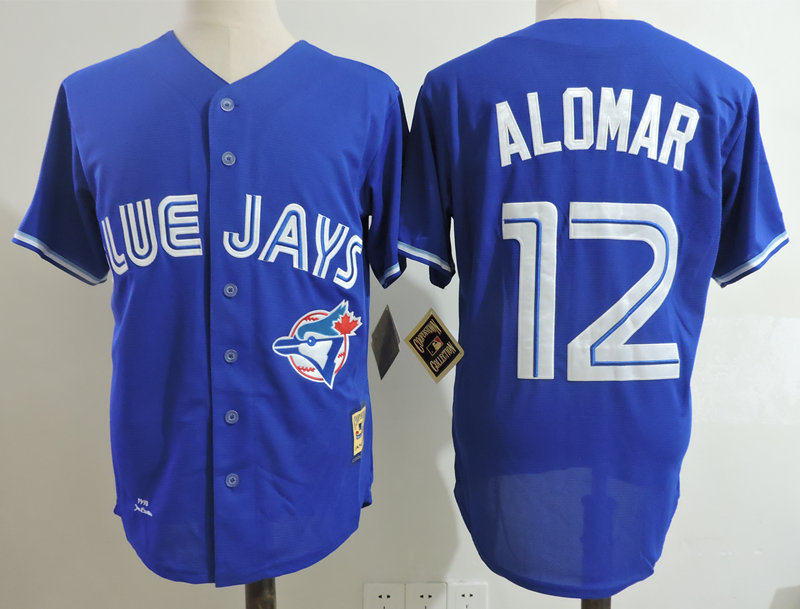 MLB Toronto Blue Jays #12 Alomar Blue Throwback Jersey