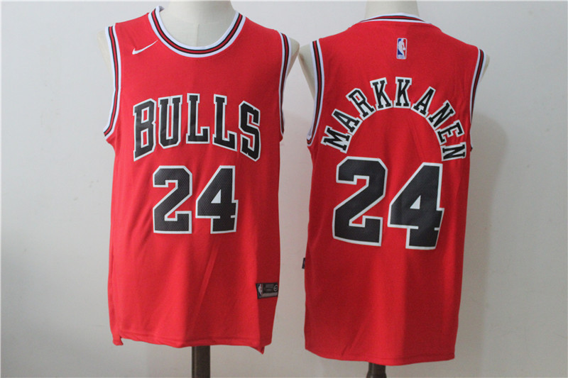 NBA Chicago Bulls #24 Markkanen Red New Jersey