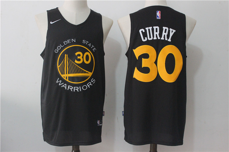 NBA Golden State Warriors #30 Curry Black New Jersey