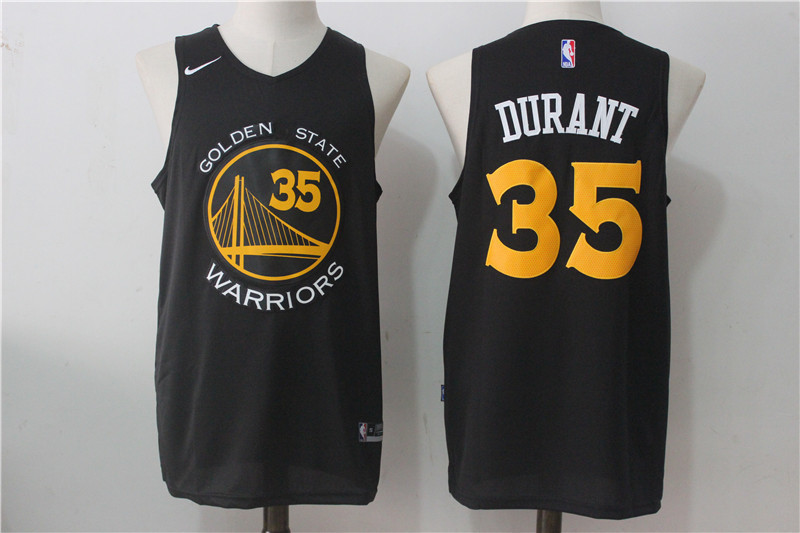 NBA Golden State Warriors #35 Durant Black New Jersey