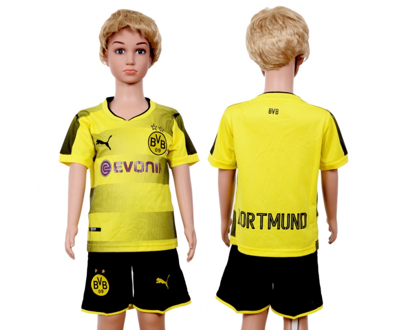2017 Soccer Dortmund Blank Home Kids Jersey