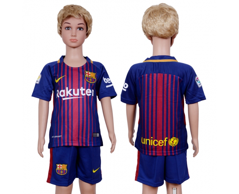 2017 Soccer Barcelona Blank Home Kids Jersey