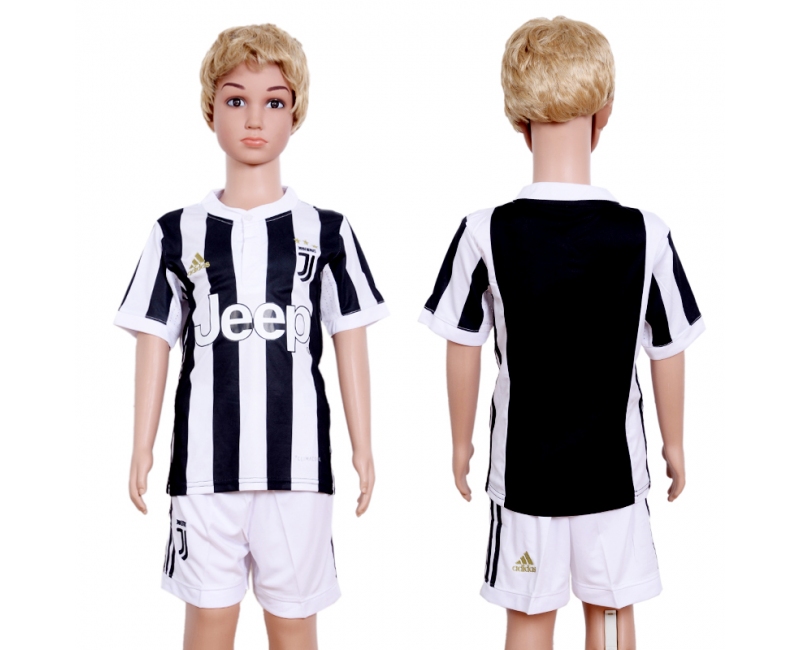2017 Soccer Juventus Blank Home Kids Jersey