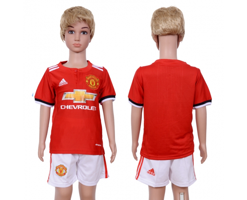 2017 Soccer Man Utd. Blank Home Kids Jersey