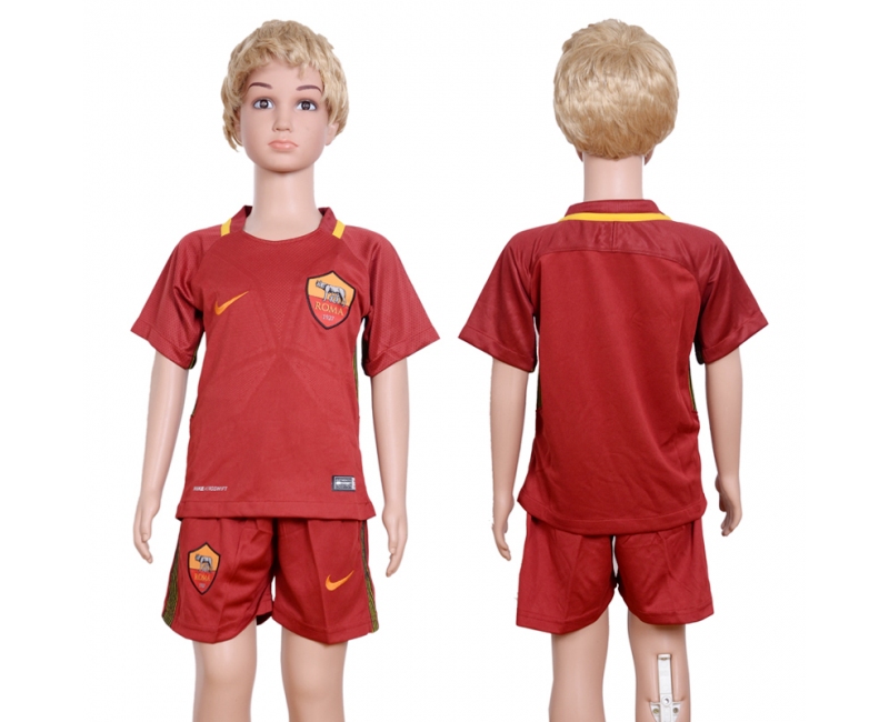 2017 Soccer Roma Blank Home Kids Jersey
