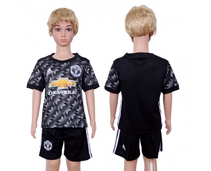 2017 Soccer Man Utd. Blank Away Kids Jersey