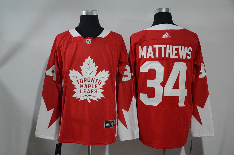 Adidas NHL Toronto Maple Leafs #34 Matthews Red Jersey 