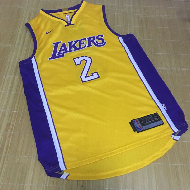 NBA Los Angeles Lakers #2 Yellow Stitched Jersey--MZ