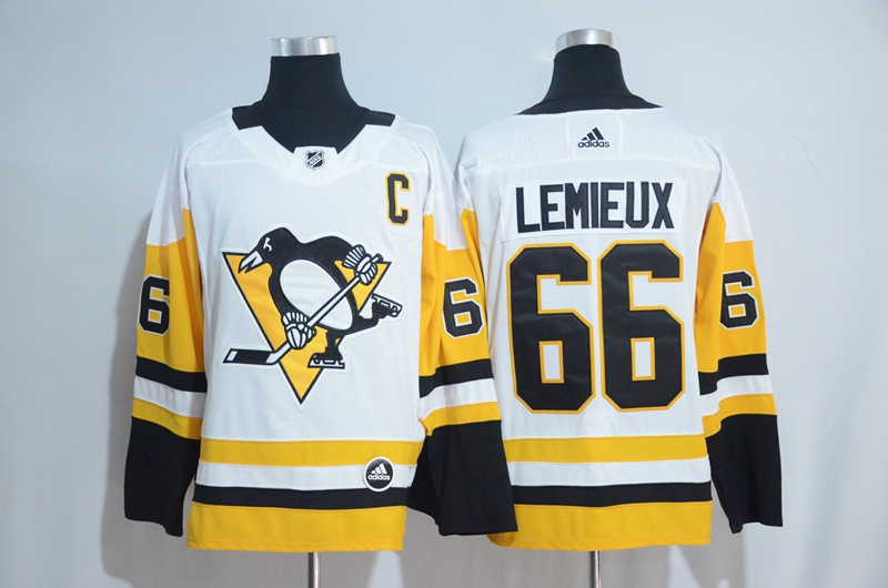 Adidas NHL Pittsburgh Penguins #66 Lemieux White Jersey