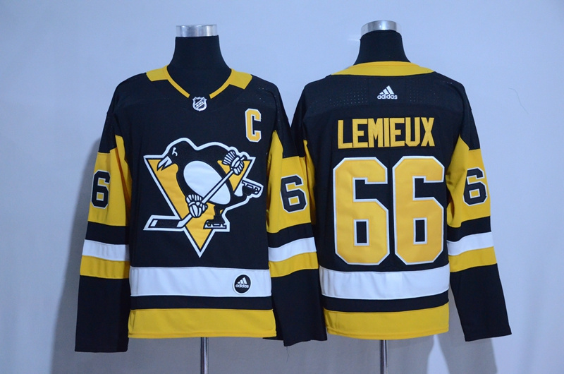 Adidas NHL Pittsburgh Penguins #66 Lemeux Black Jersey