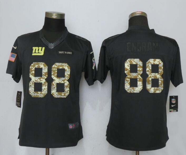 Women New Nike New York Giants 88 Engram Anthracite Salute To Service Limited Jersey