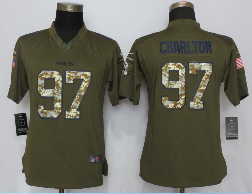 Women Nike Dallas cowboys 97 Charlton Green Salute To Service Limited Jersey 