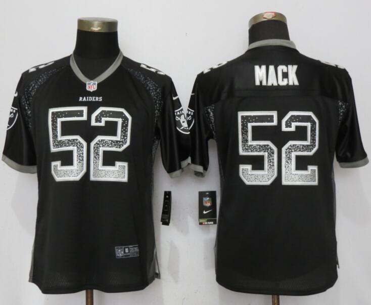 Women New Nike Okaland Raiders 52 Mack Drift Fashion Black Jersey