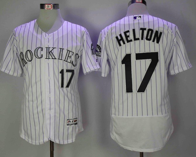 MLB Colorado Rockies #17 Todd Helton Elite White Jersey
