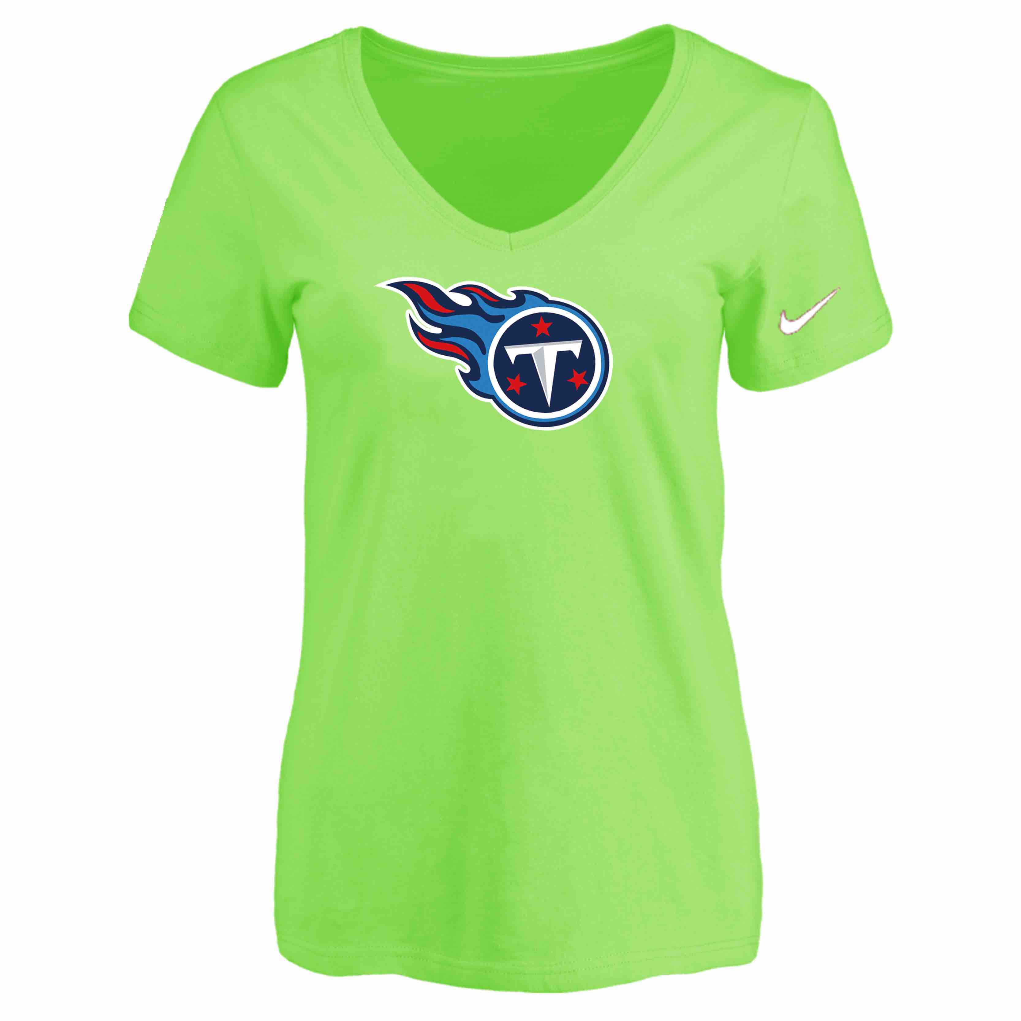 Tennessee Titans L.Green Womens Logo V-neck T-Shirt