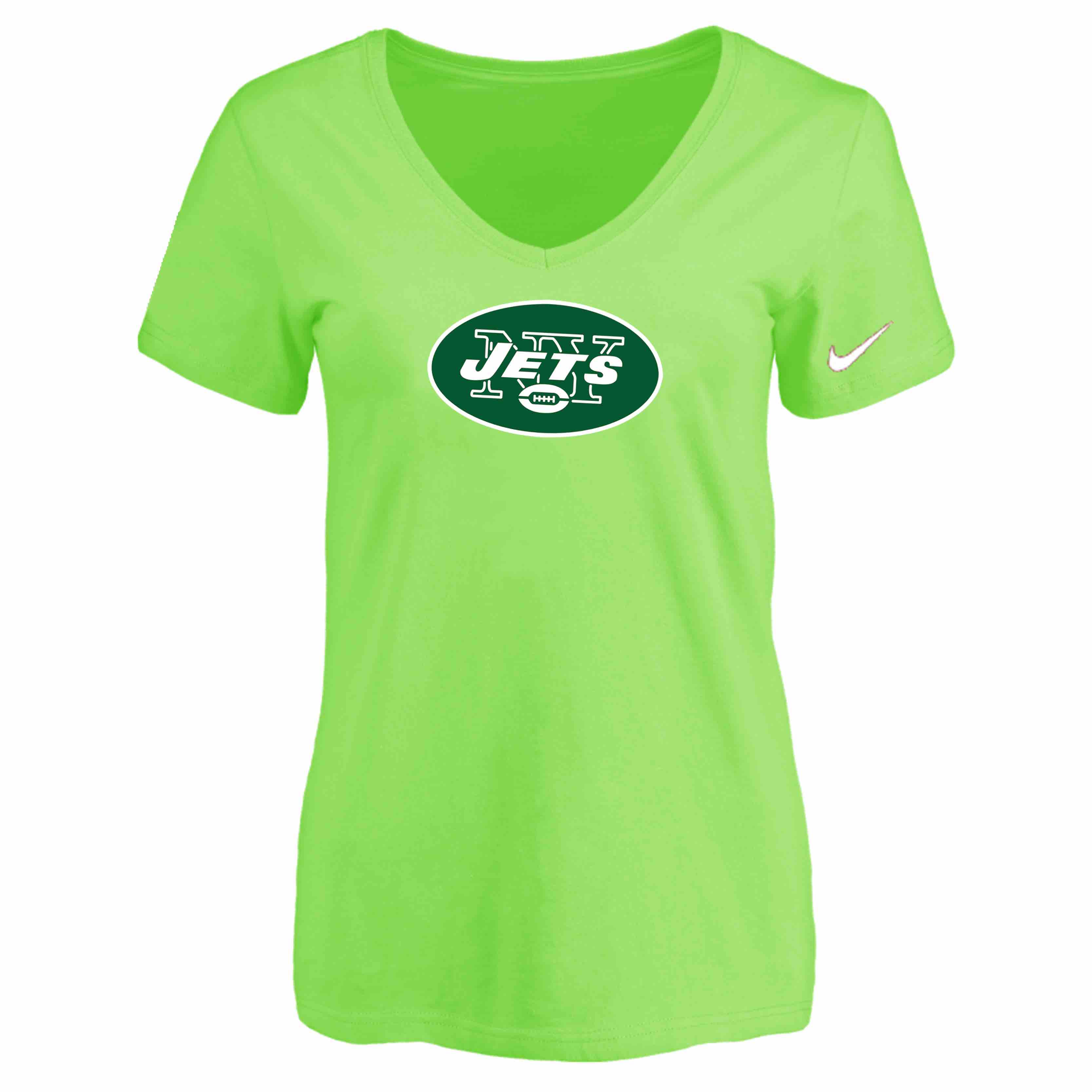 New York Jets L.Green Womens Logo V-neck T-Shirt