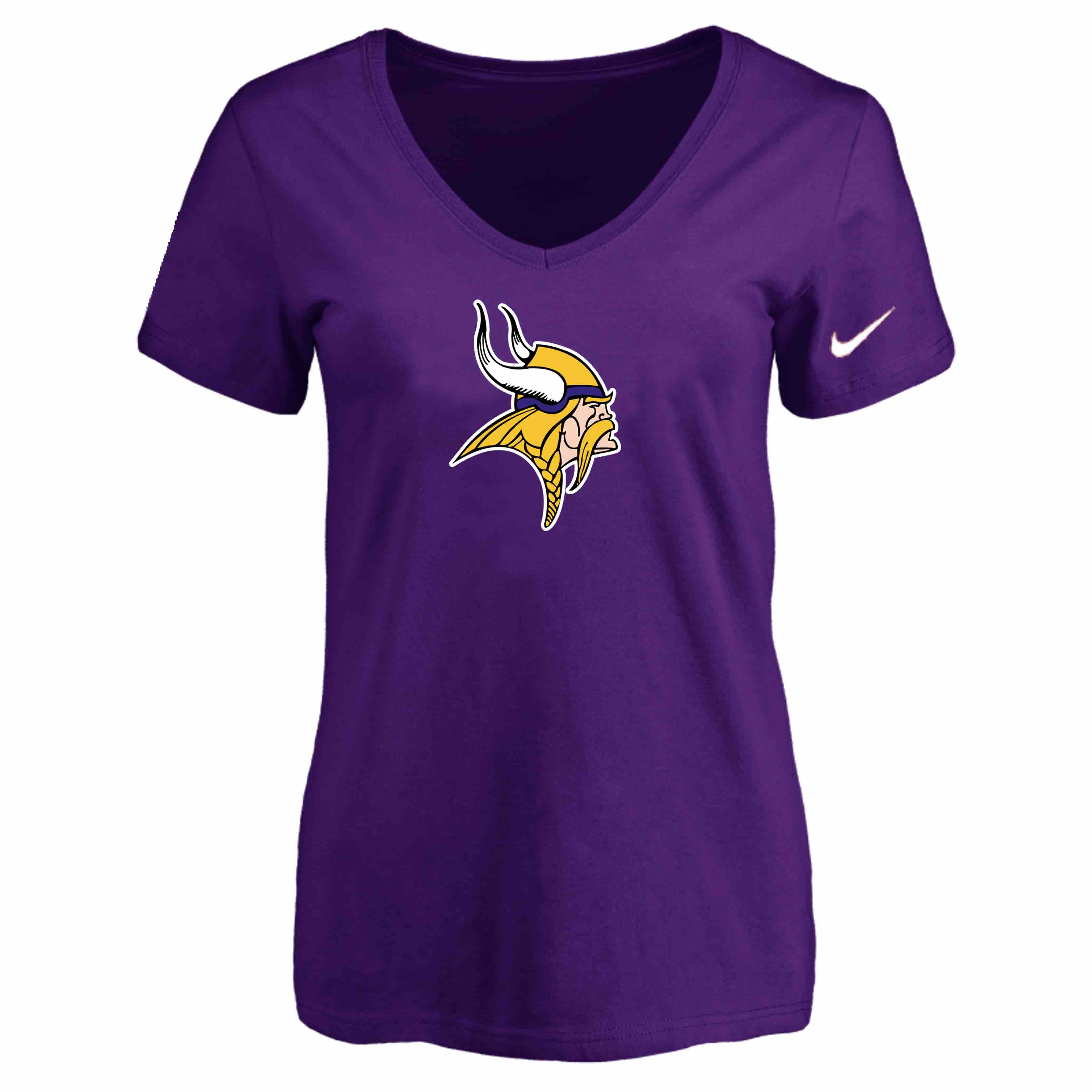 Minnesota Vikings Purple Womens Logo V-neck T-Shirt