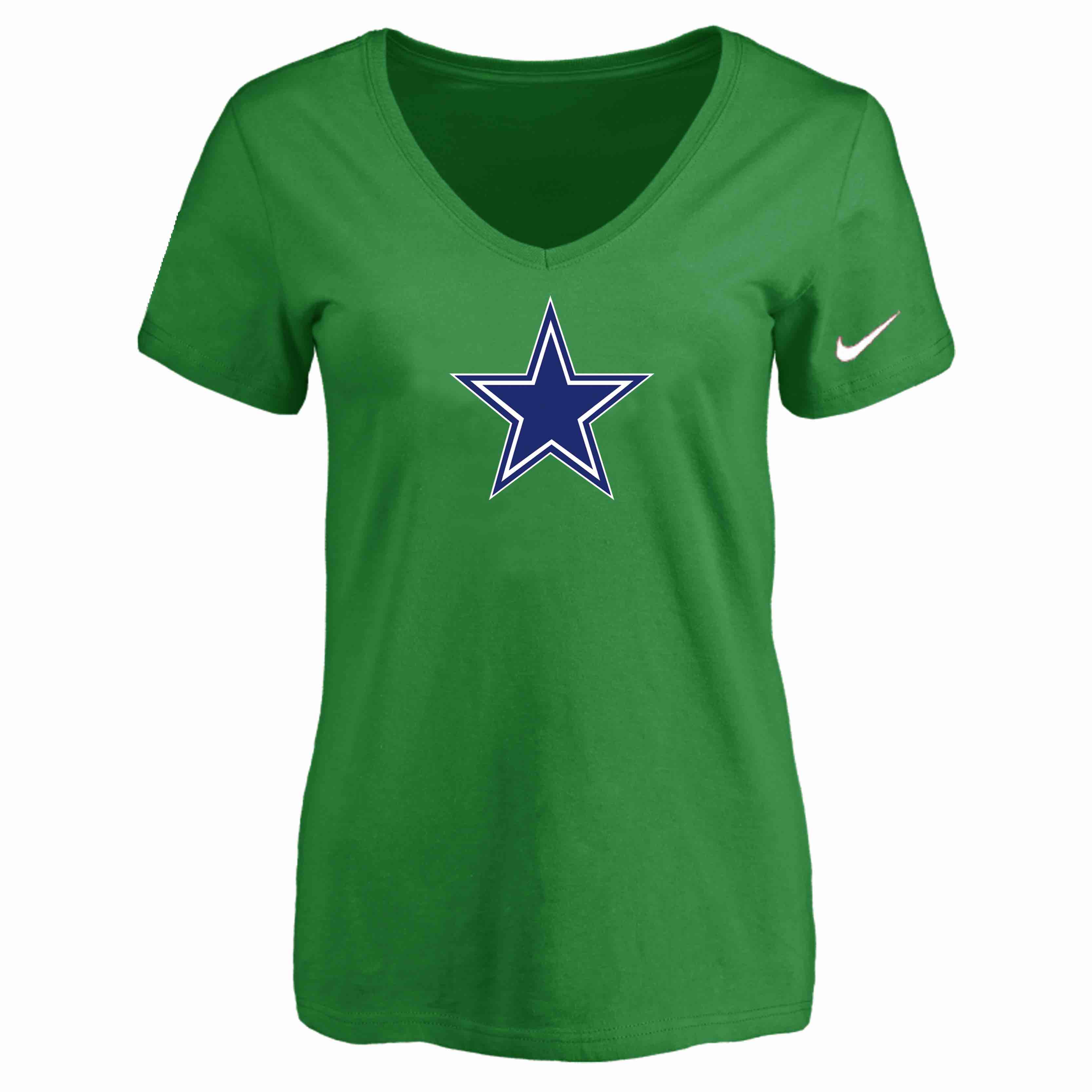 Dallas Cowboys D.Green Womens Logo V-neck T-Shirt