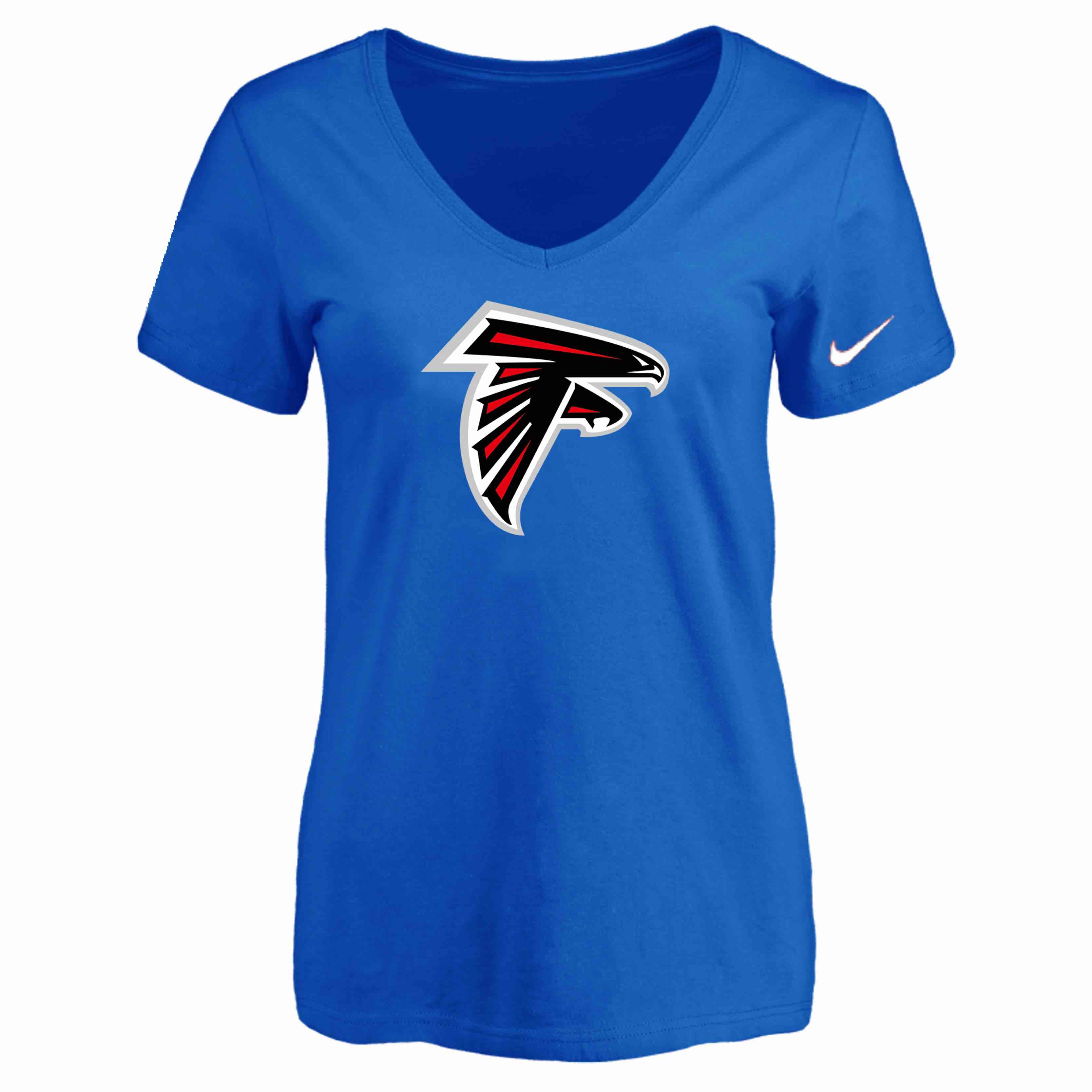 Atlanta Falcons Blue Womens Logo V-neck T-Shirt