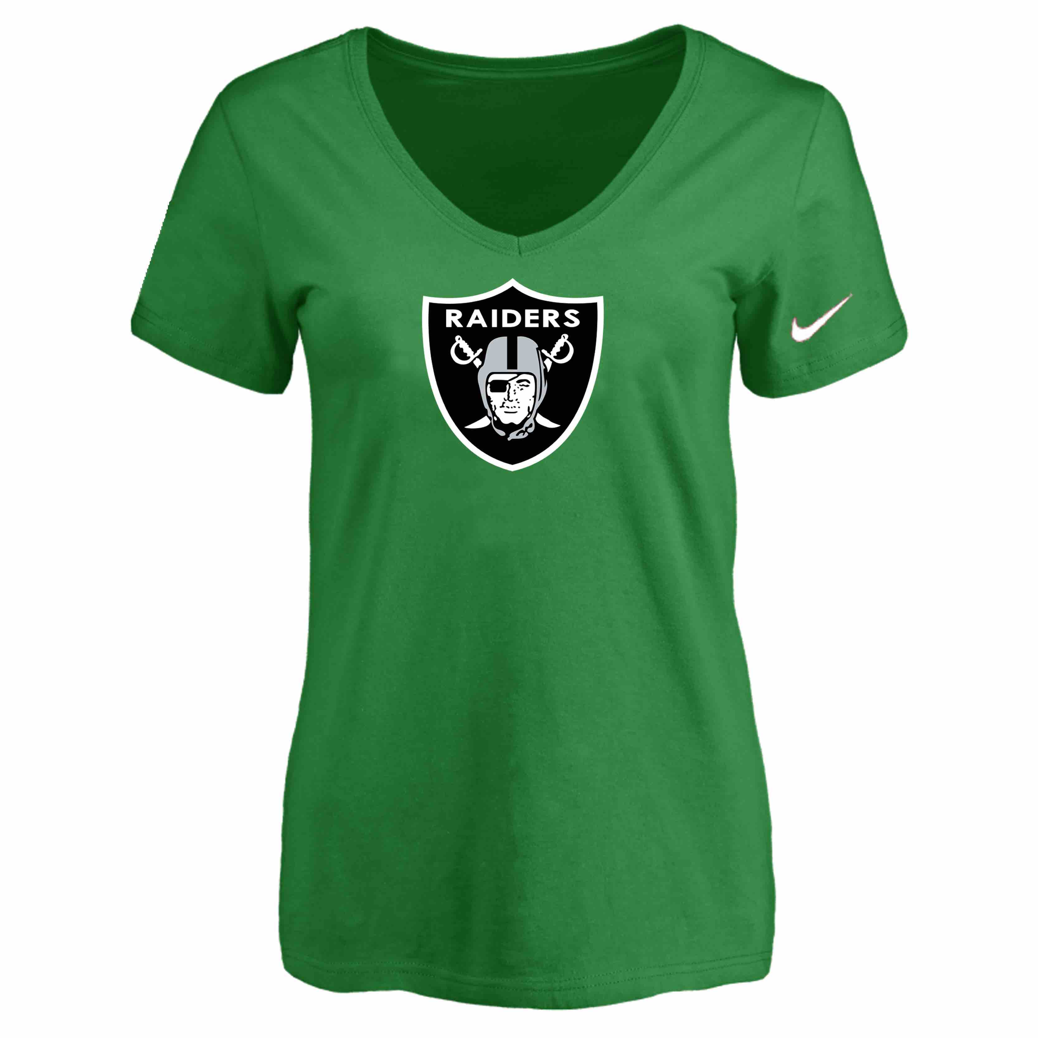 Oakland Raiders D.Green Womens Logo V-neck T-Shirt