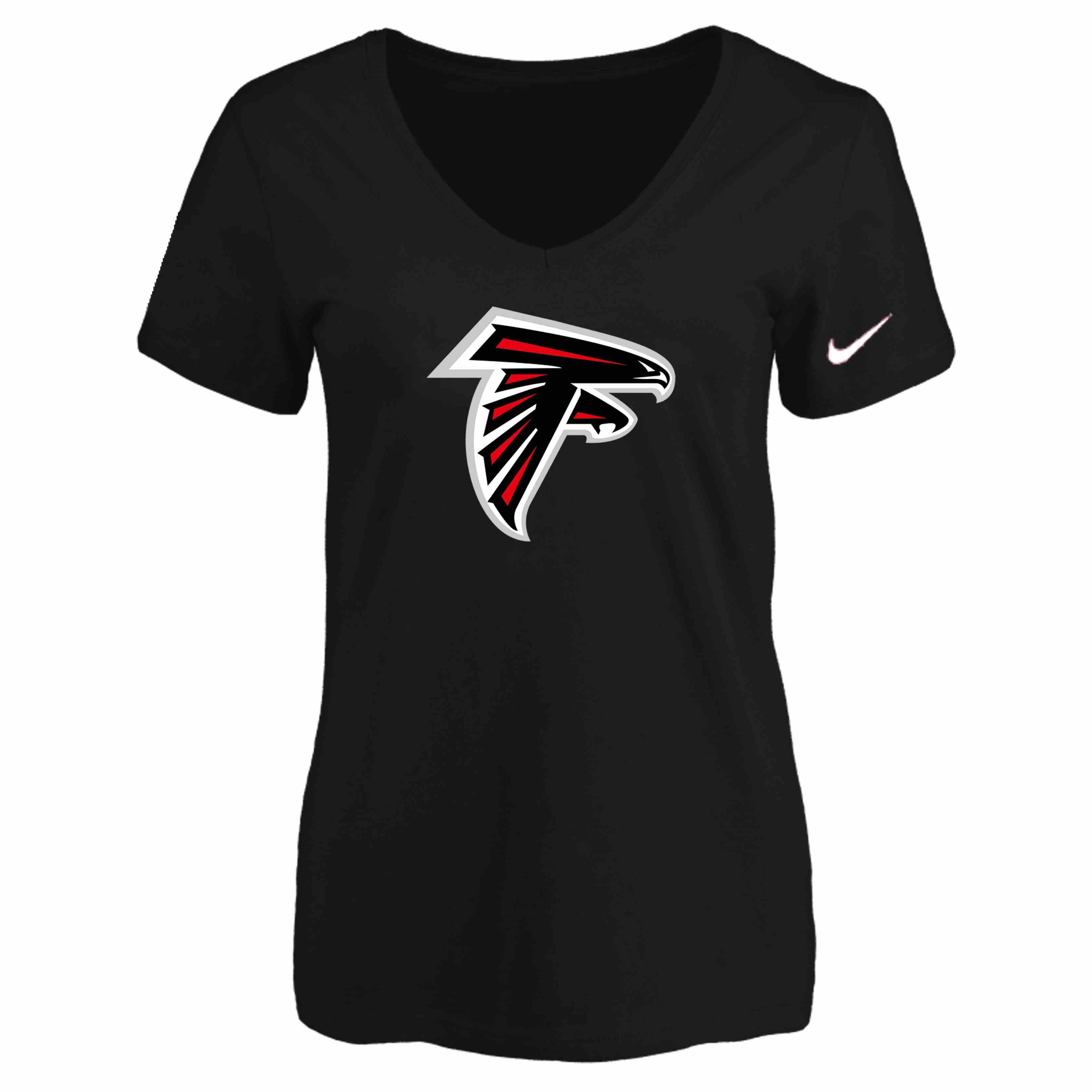 Atlanta Falcons Black Womens Logo V-neck T-Shirt