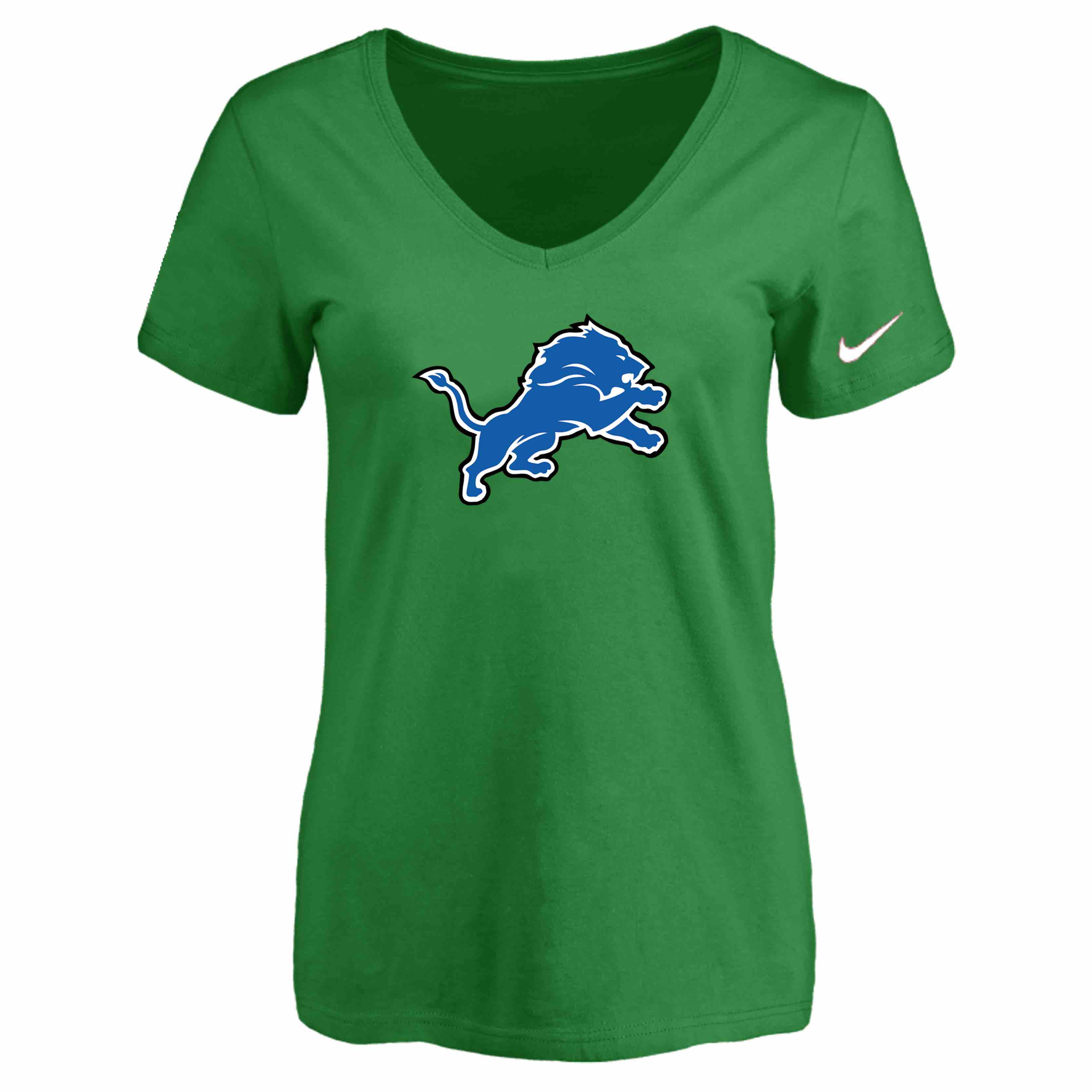 Detroit Lions D.Green Womens Logo V-neck T-Shirt