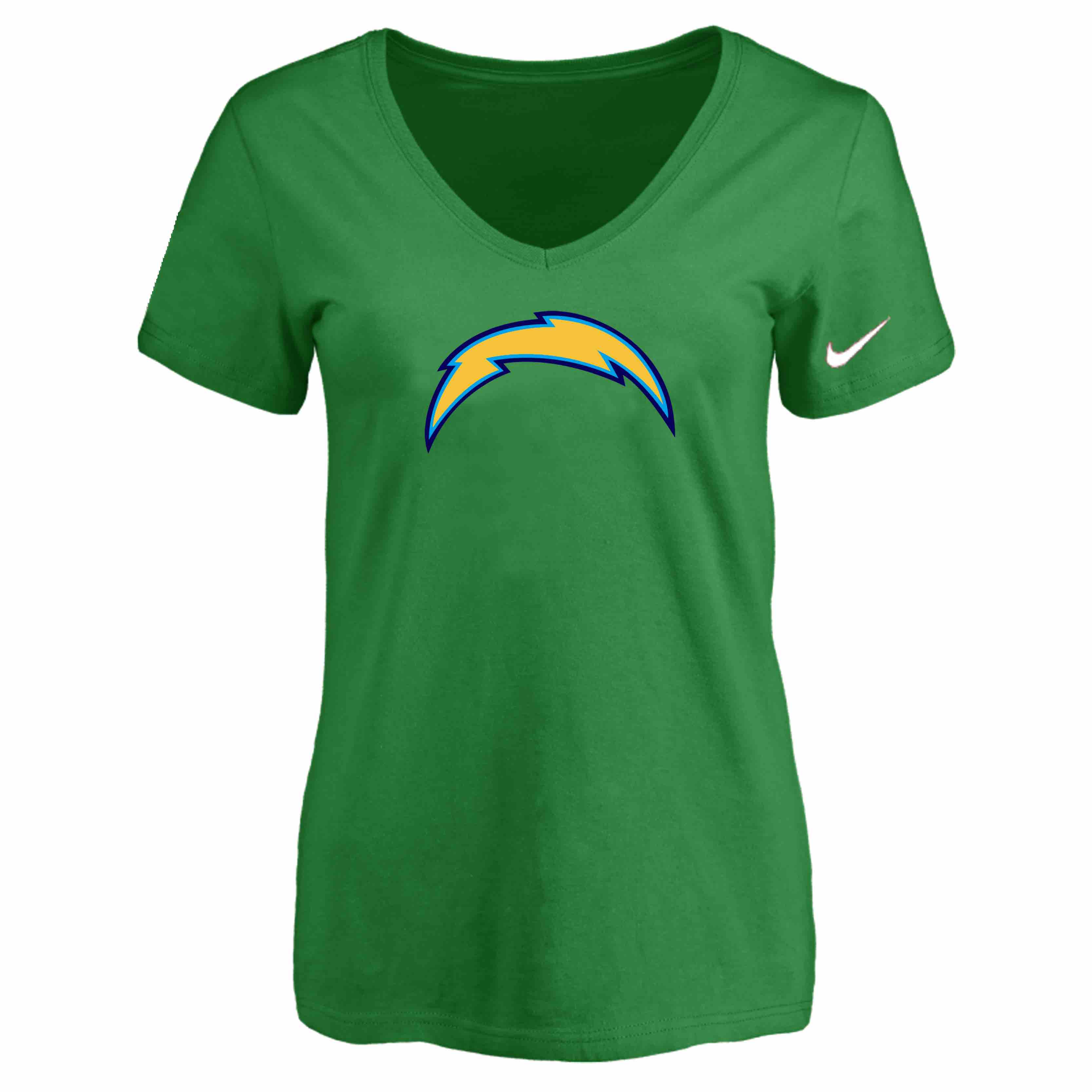 San Diego Chargers D.Green Womens Logo V-neck T-Shirt