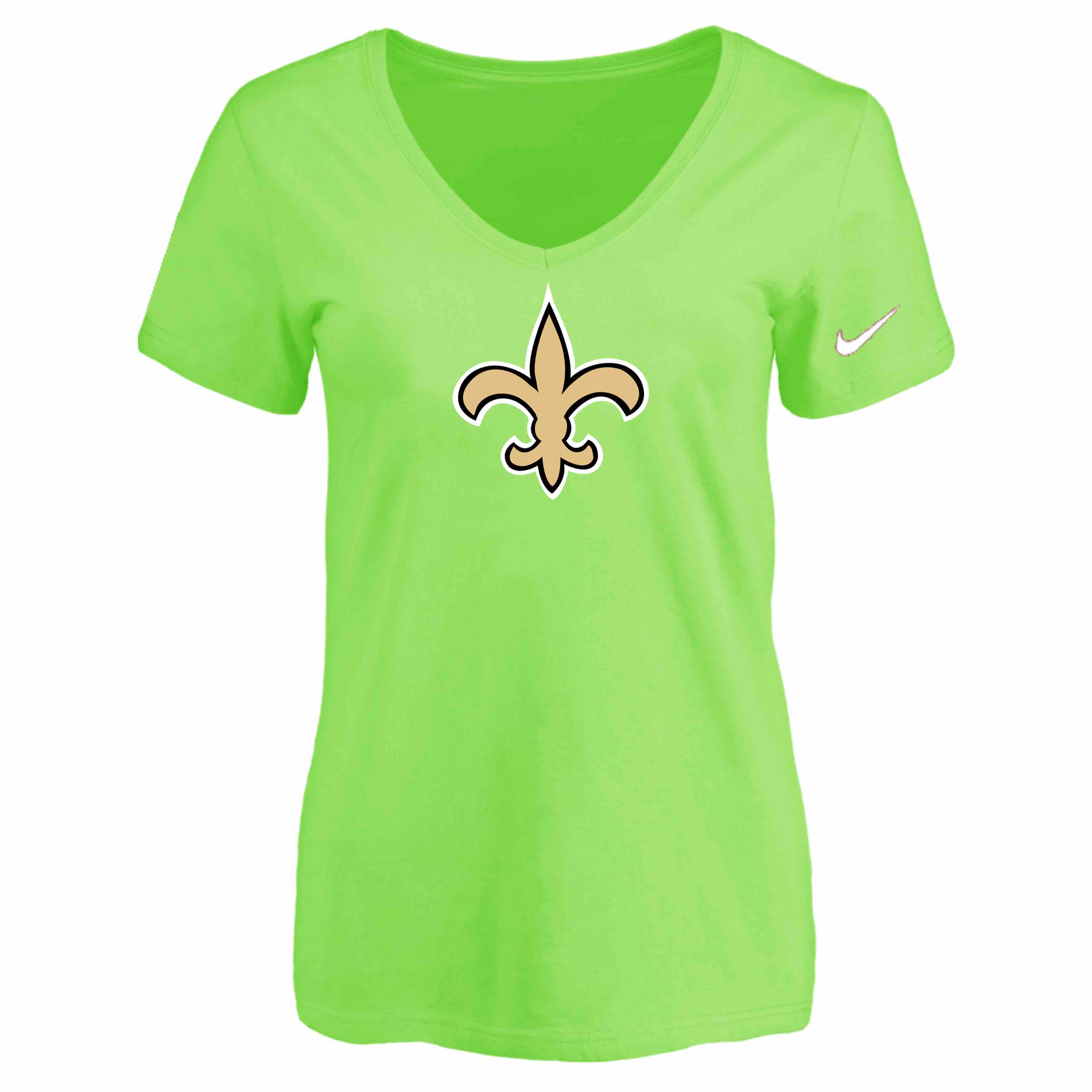 New Orleans Saints L.Green Womens Logo V-neck T-Shirt