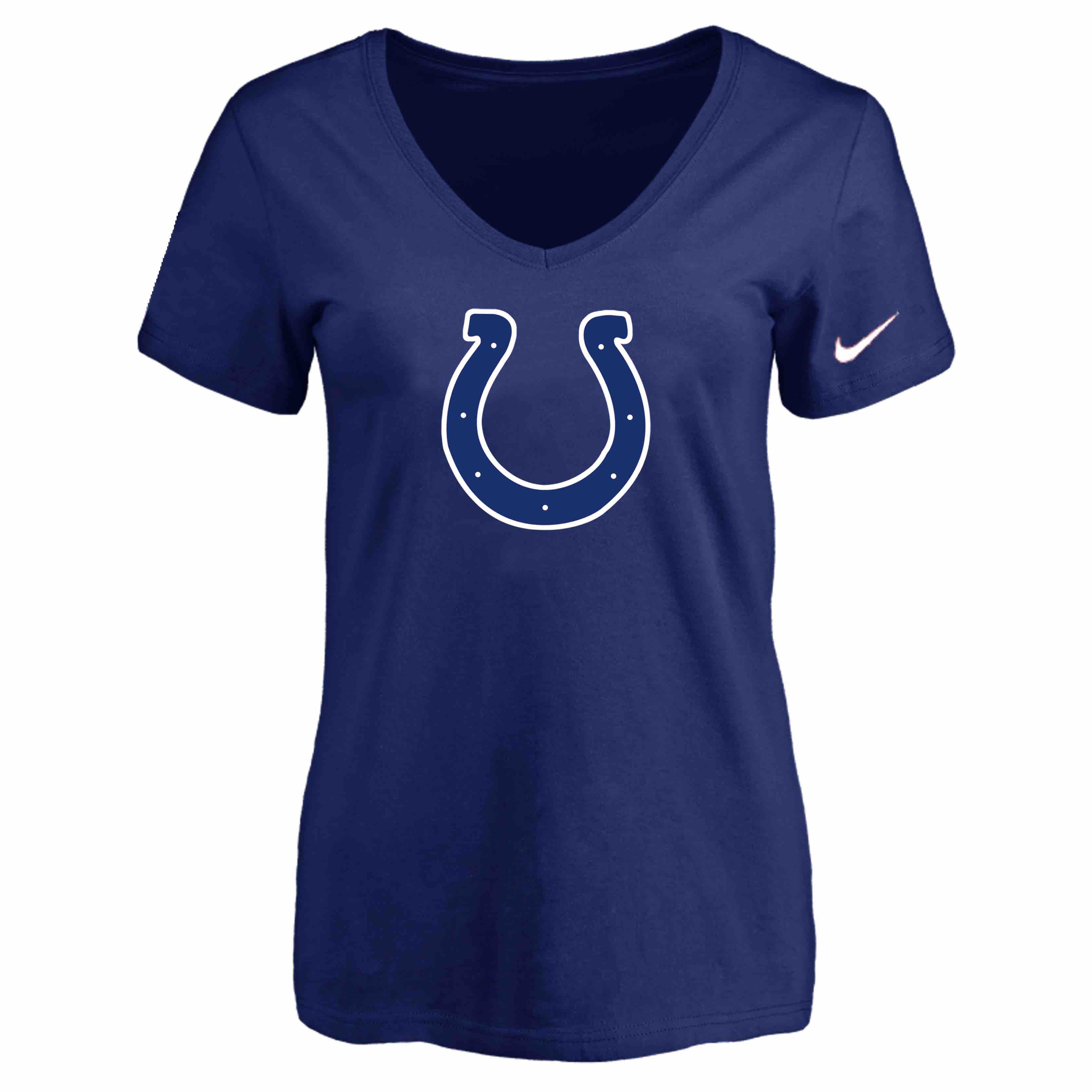 Indiannapolis Colts D.Blue Womens Logo V-neck T-Shirt