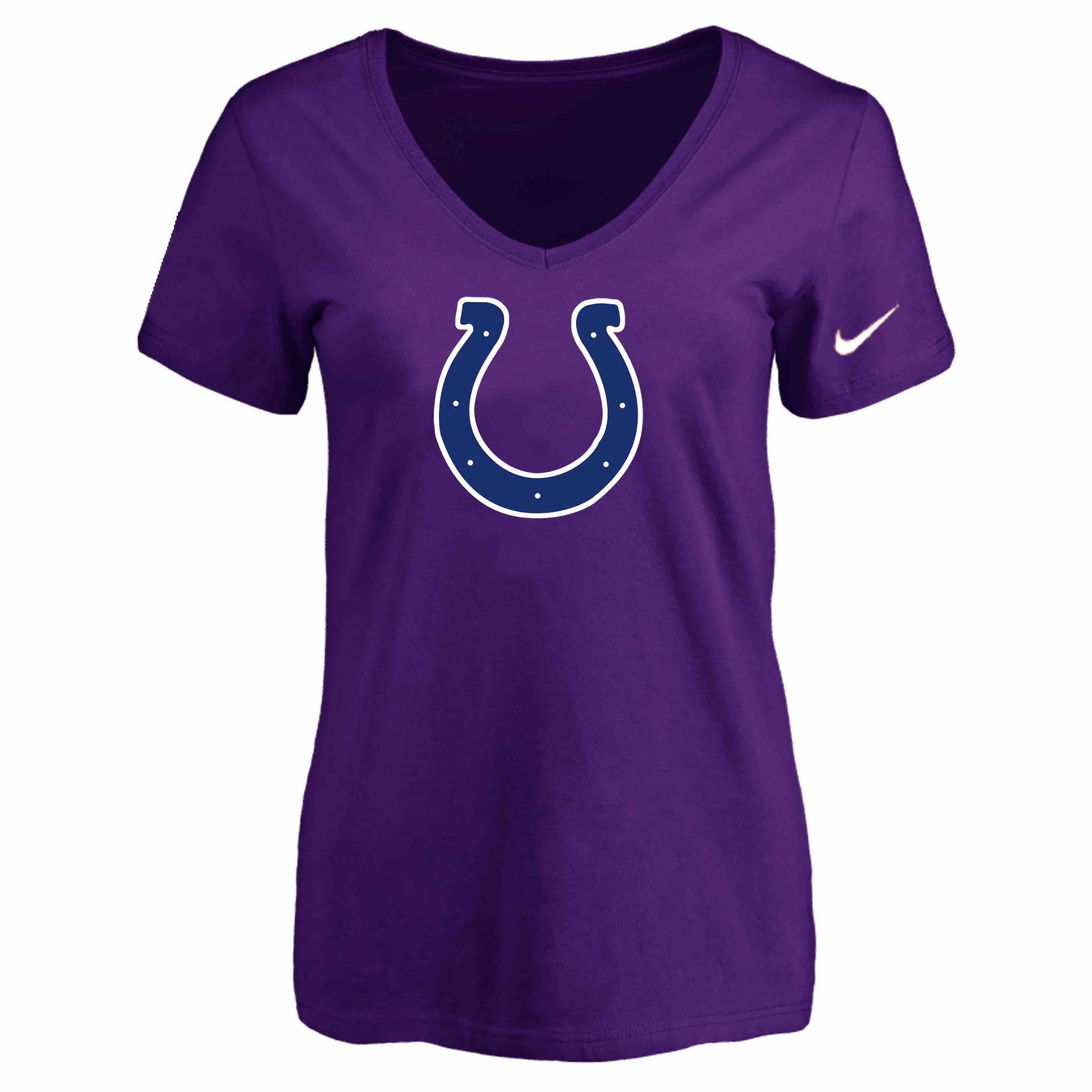 Indiannapolis Colts Purple Womens Logo V-neck T-Shirt