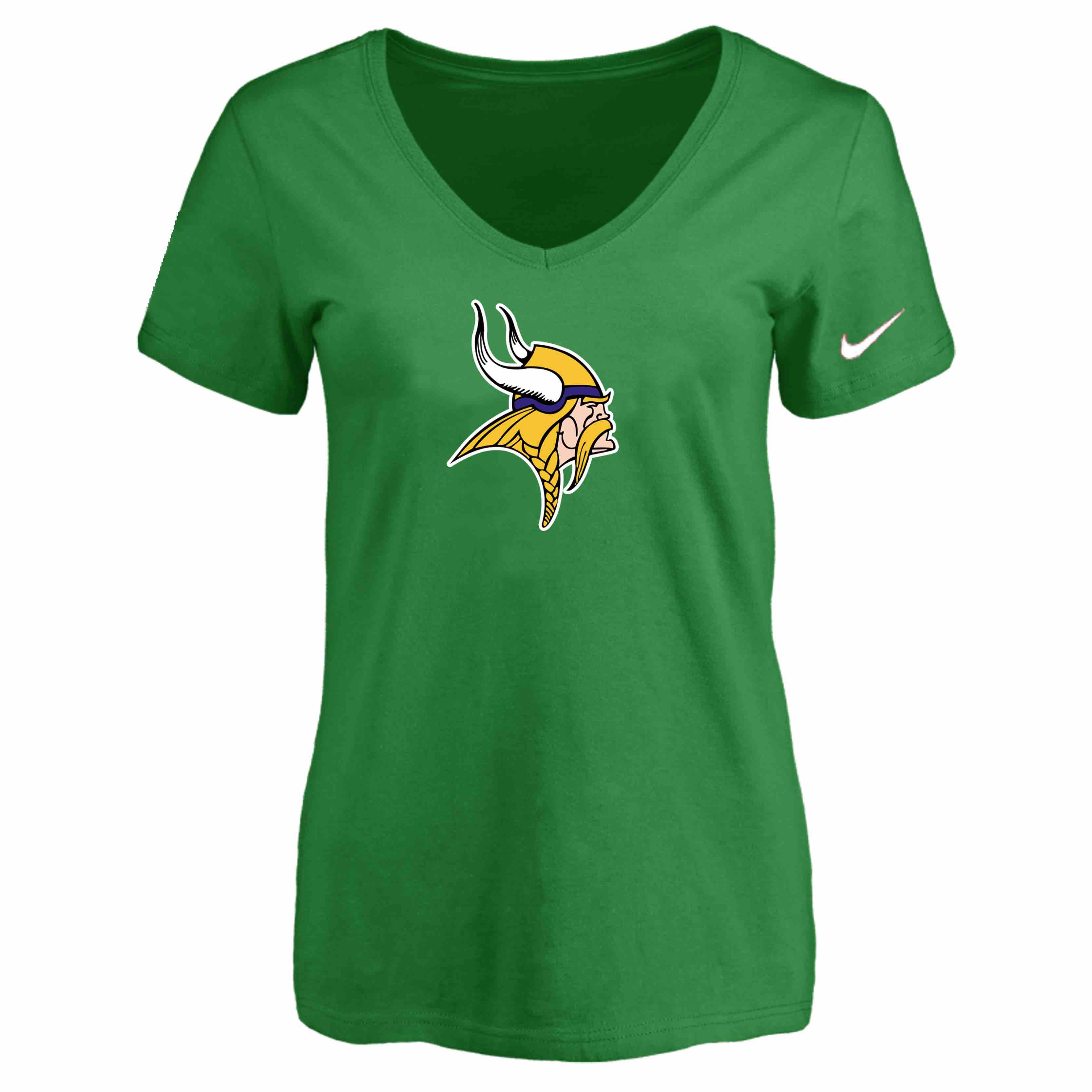 Minnesota Vikings D.Green Womens Logo V-neck T-Shirt