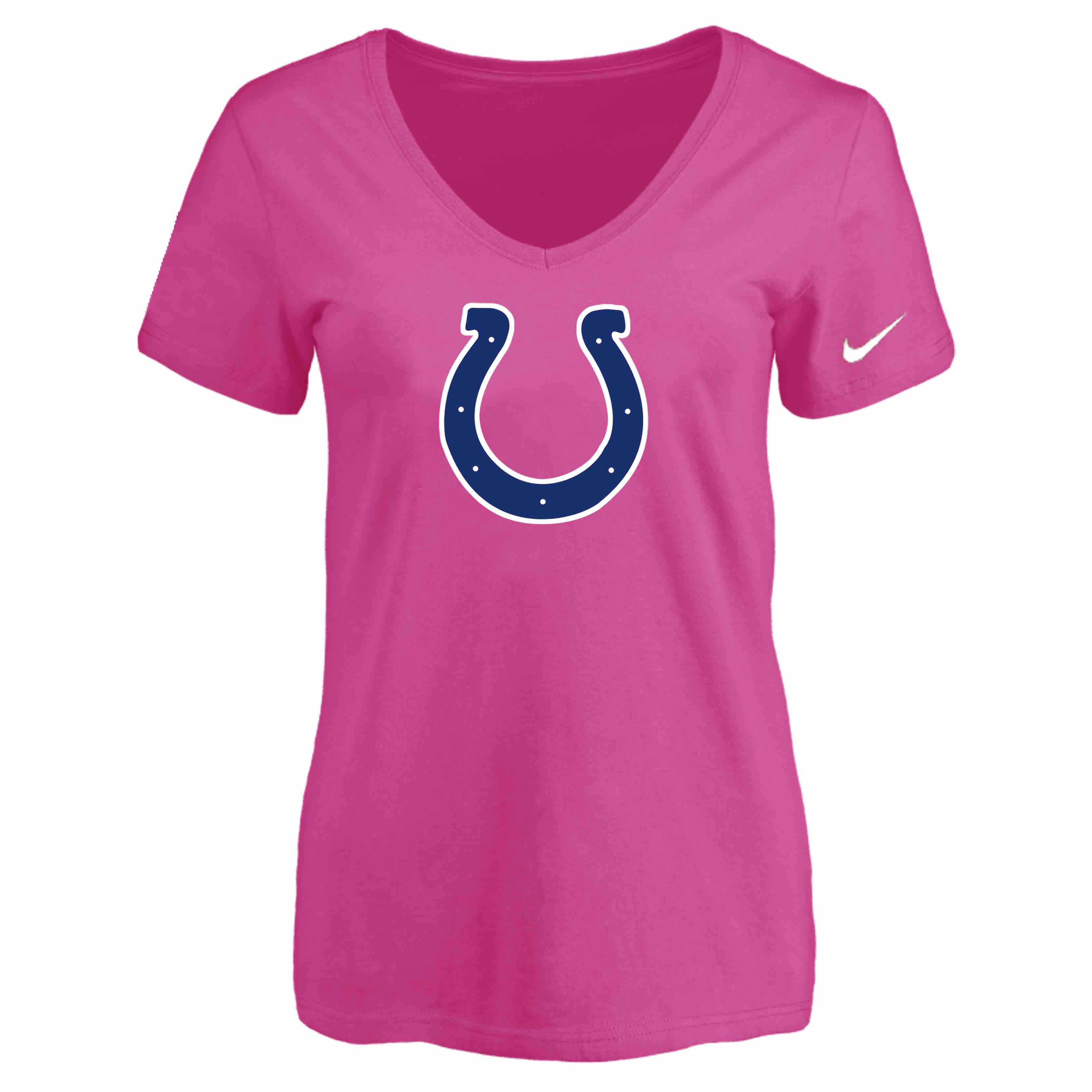 Indiannapolis Colts Peach Womens Logo V-neck T-Shirt