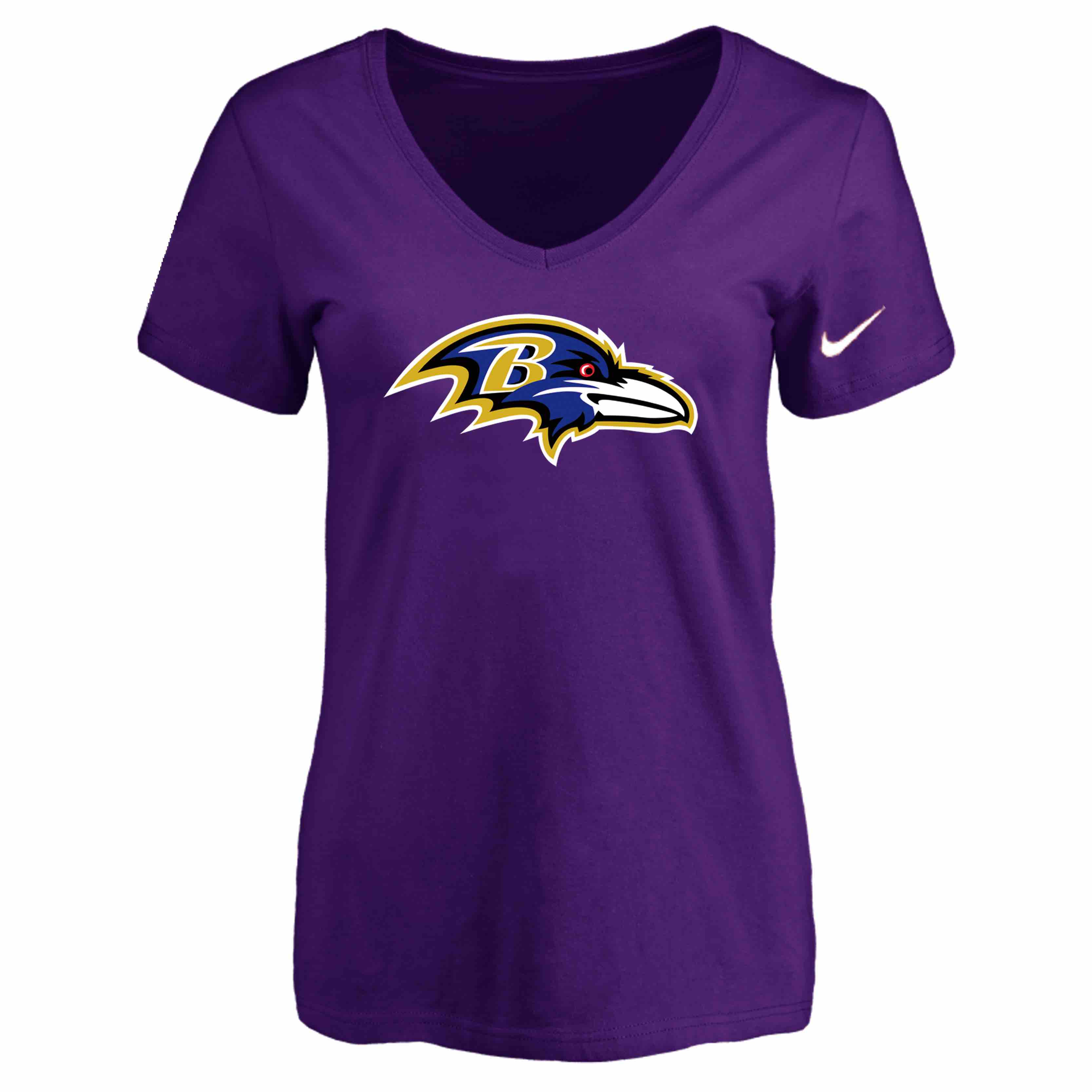 Baltimore Ravens Purple Womens Logo V-neck T-Shirt