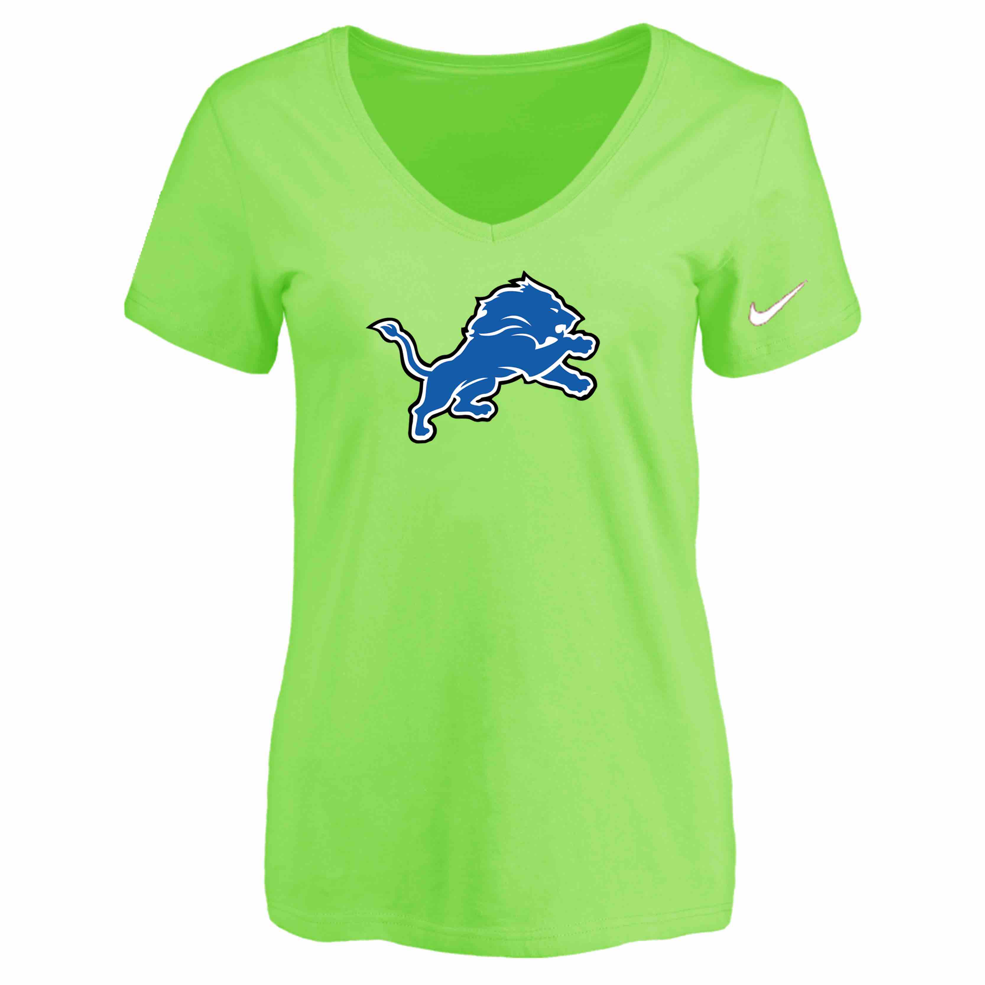 Detroit Lions L.Green Womens Logo V-neck T-Shirt