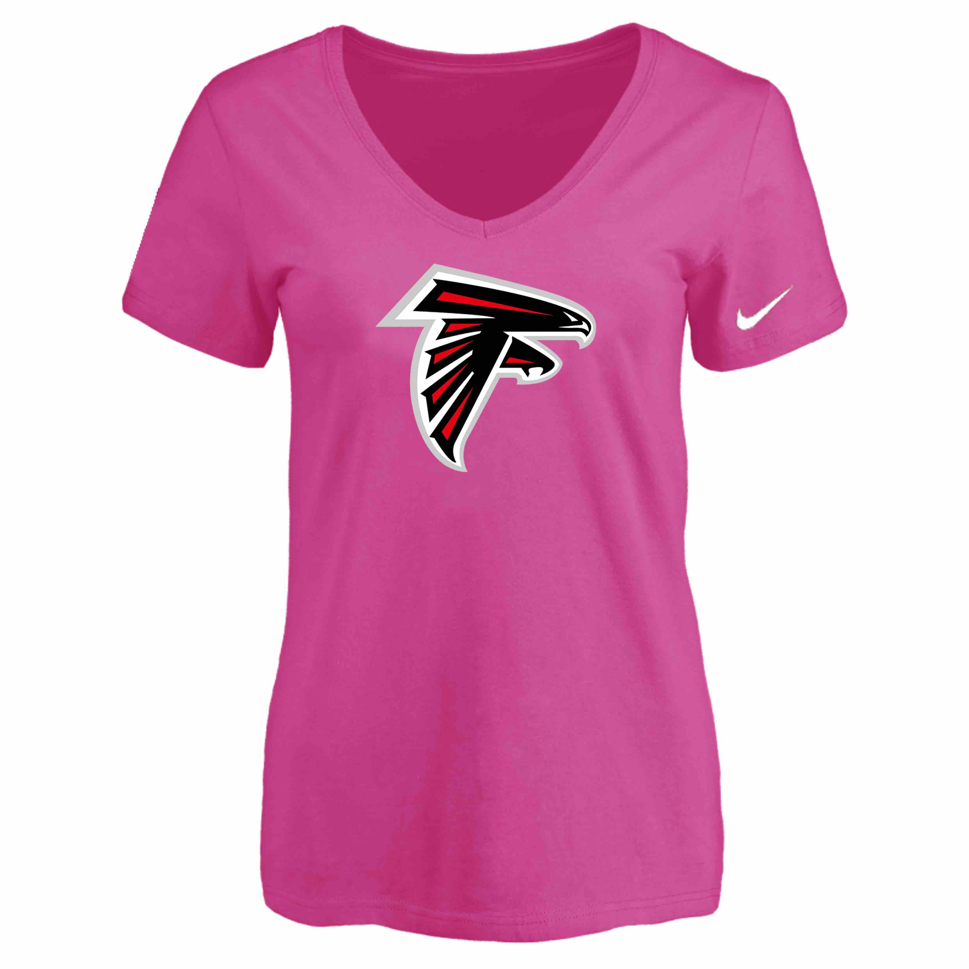 Atlanta Falcons Peach Womens Logo V-neck T-Shirt