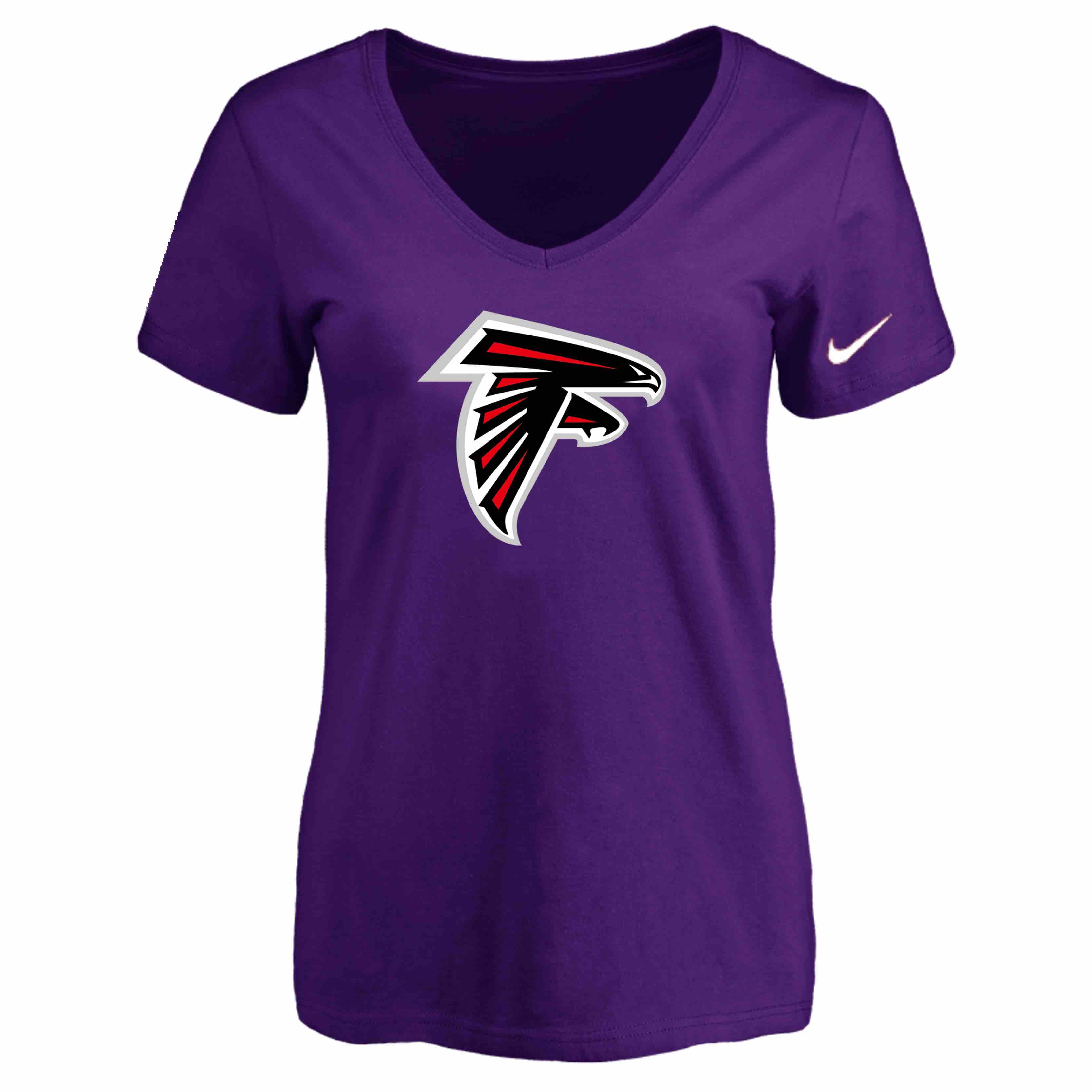 Atlanta Falcons Purple Womens Logo V-neck T-Shirt