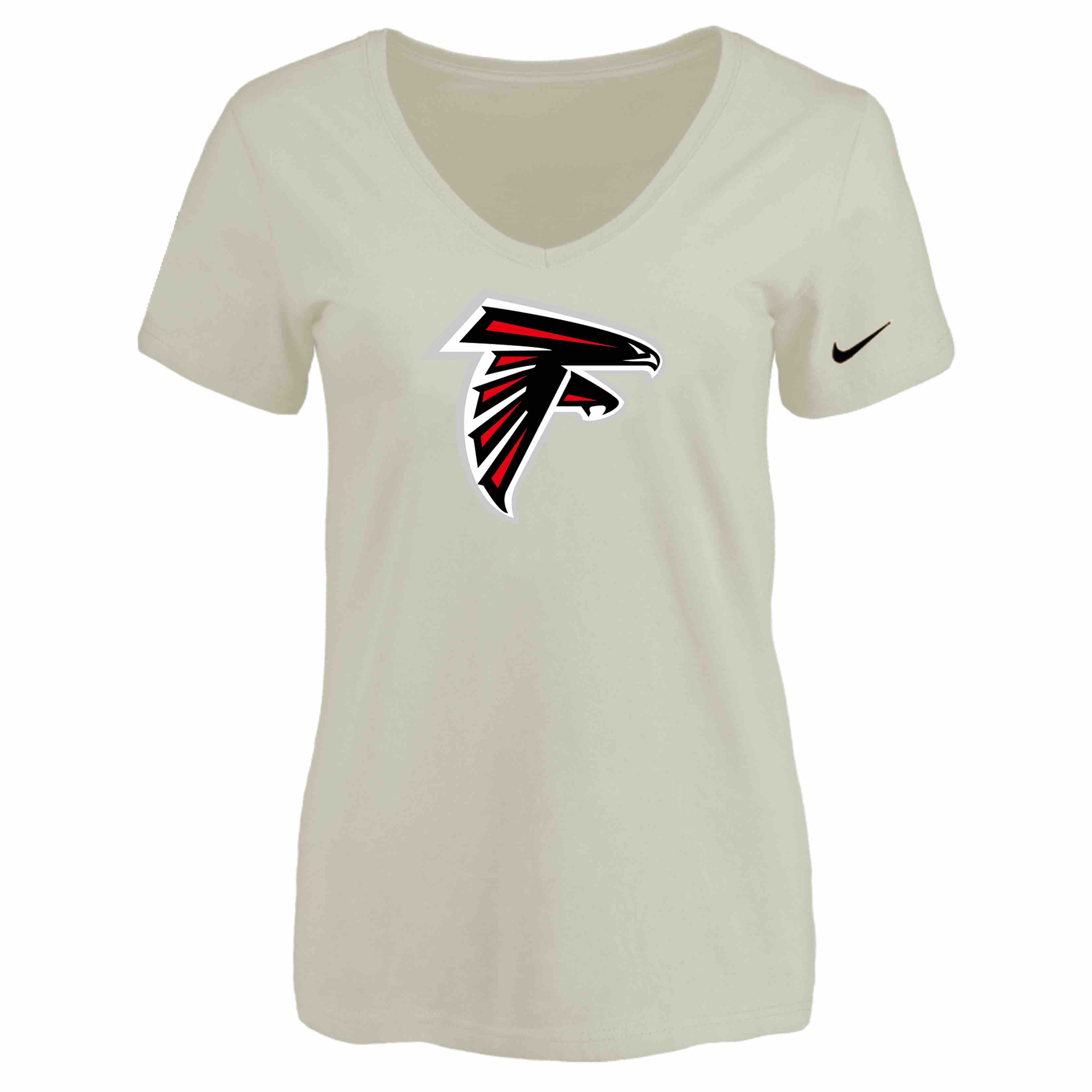 Atlanta Falcons Cream Womens Logo V-neck T-Shirt